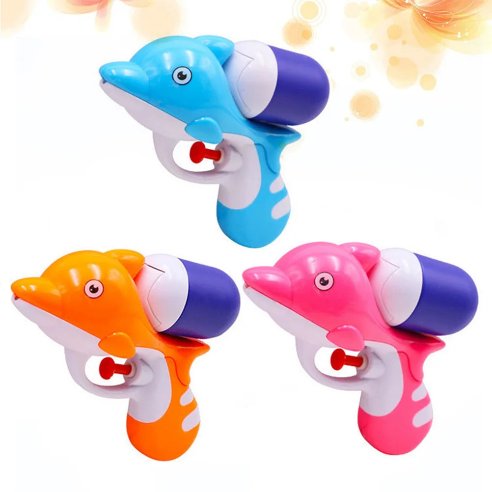 3Pcs Mini Water Gun Cartoon Dolphin Shape Durable Cool Outdoor Party Favors Summer Kids Water Squirter