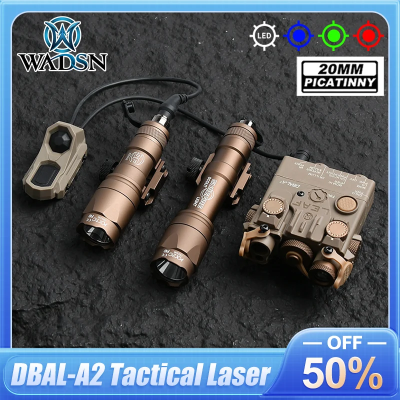 

WADSN Tactical DBAL A2 M600C M300A Flashlight Red Green Blue White Light AXON Dual Pressure Switch Hunting Airsoft For 20mm Rail