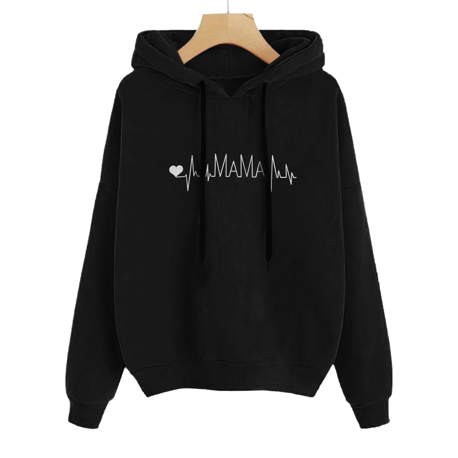 Women's Trendy Print Hoodie Sweatshirt Thick Drawstring Slouchy Blouse Top Hoodies Hooded Female Sweatshirt