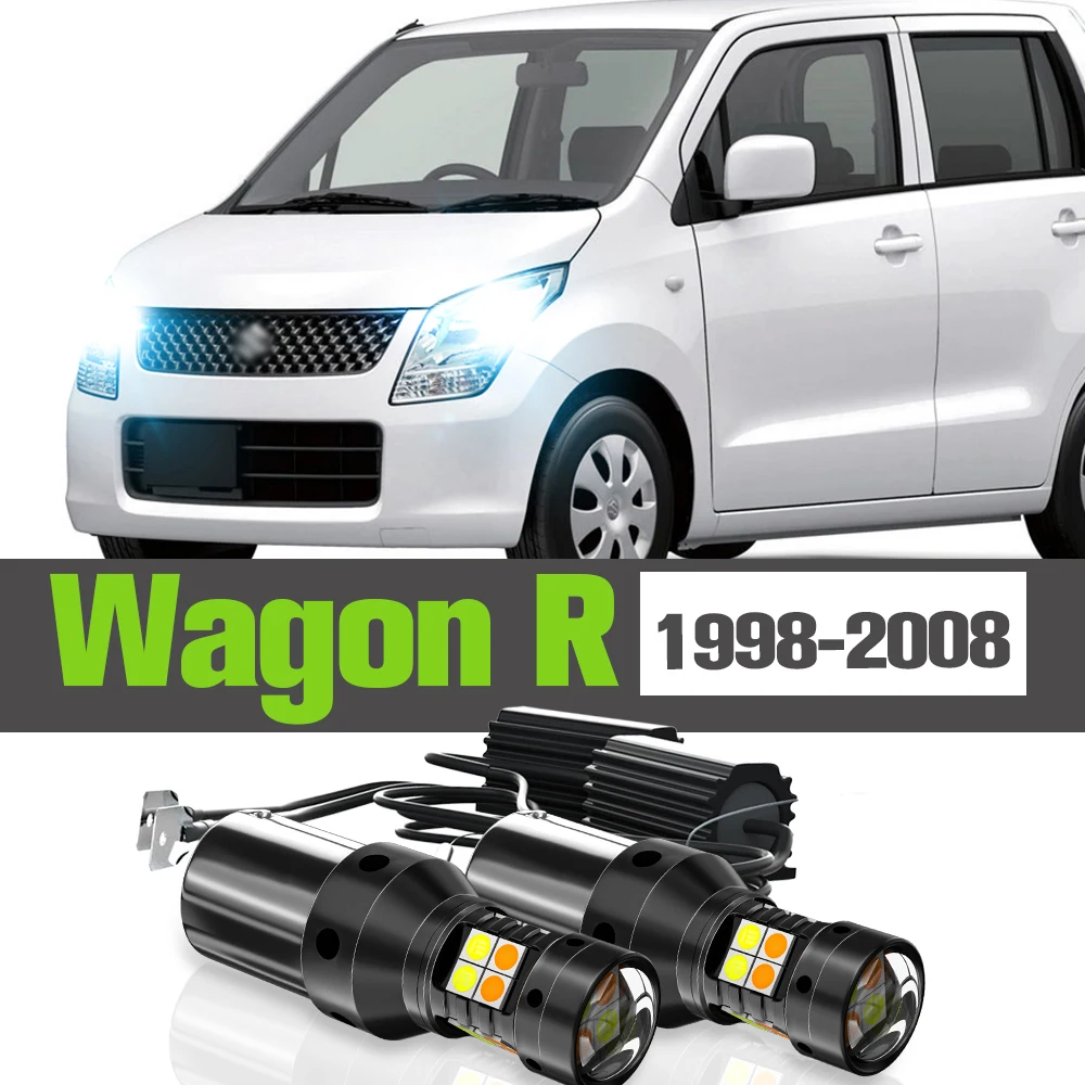 

2x LED Dual Mode Turn Signal+Daytime Running Light DRL Accessories Lamp For Suzuki Wagon R 1998-2008 2003 2004 2005 2006 2007