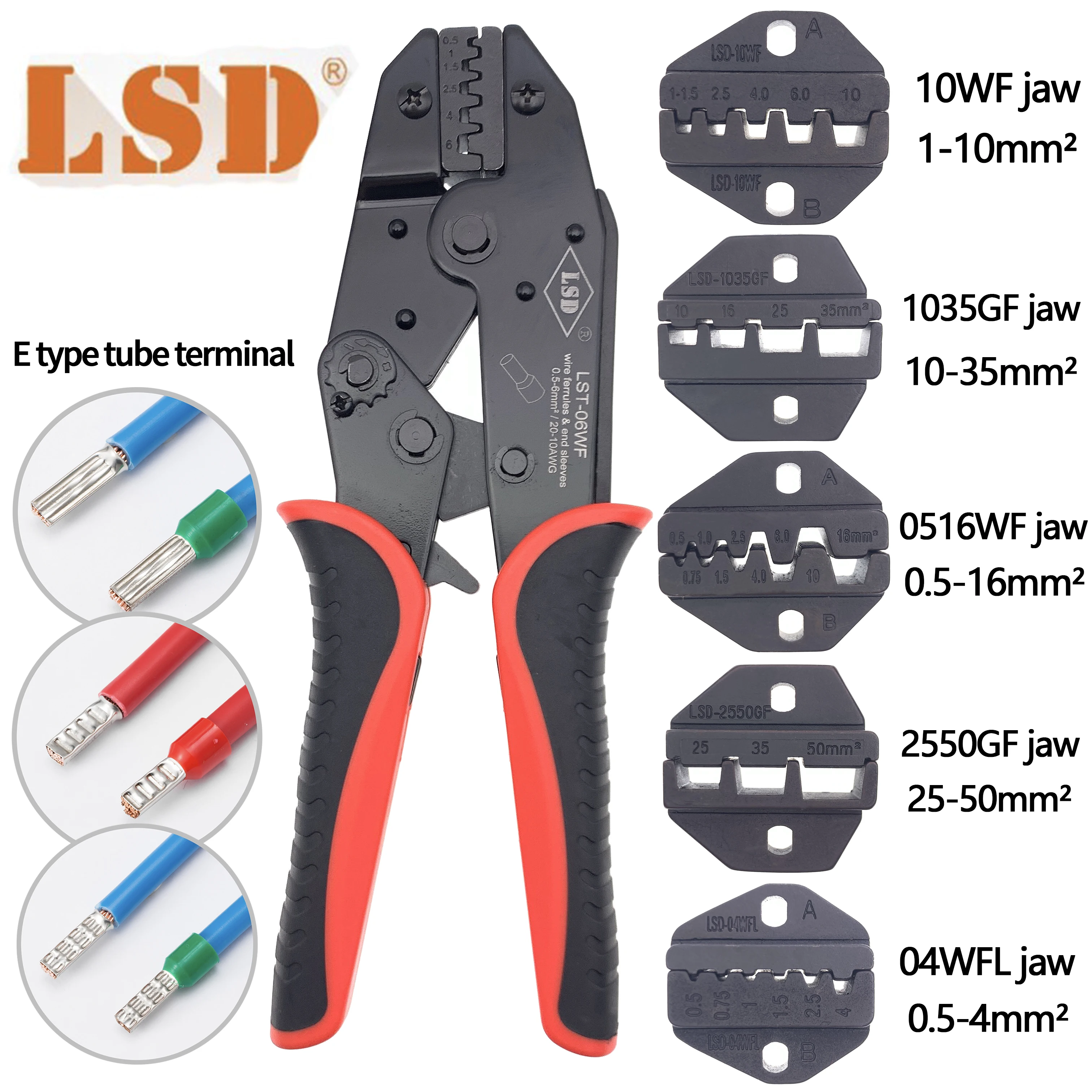 Strumento di crimpatura terminale tubolare LSD strumento di crimpatura terminale tubo tipo E strumento di crimpatura tipo ago