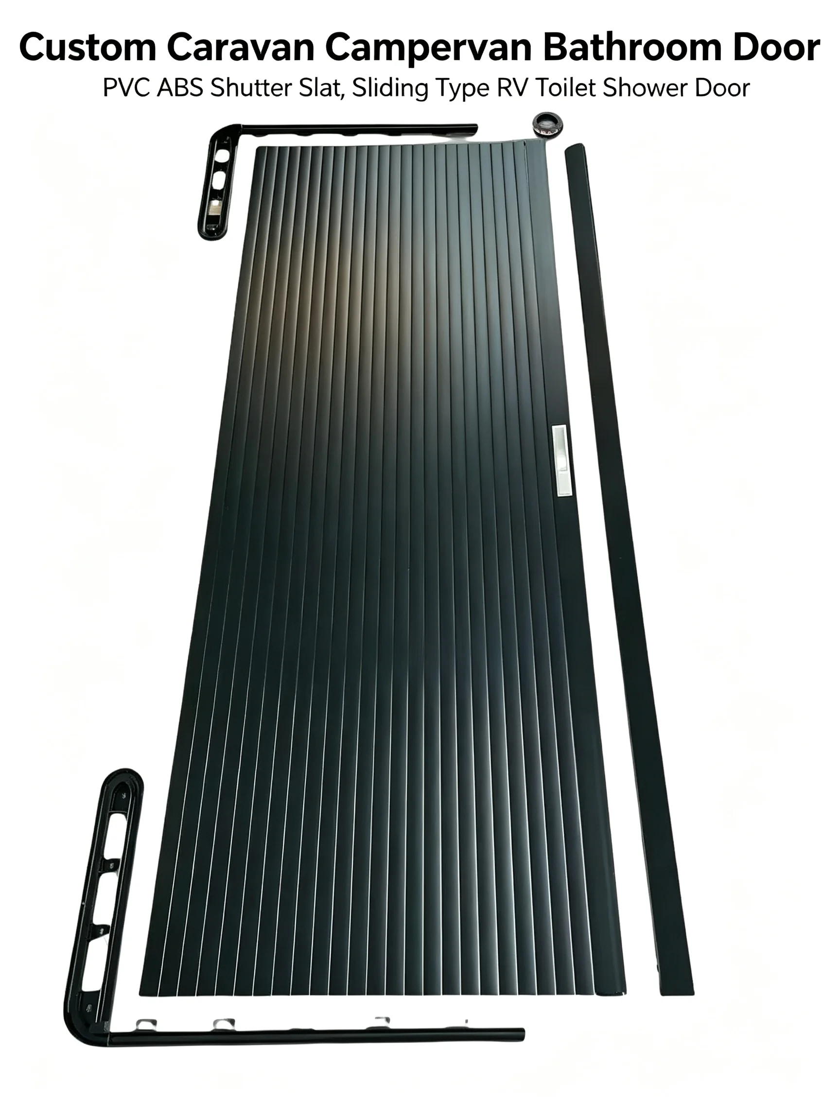 Caravan Campervan Bathroom Door, PVC ABS Shutter Slat, Sliding Type RV Toilet Shower Door