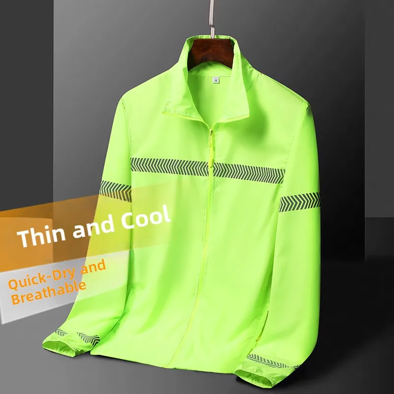 

Reflective Sun-Protective Clothing Hatl Workwear for Men And Women Qui-Drng Breathable Outer Jaet Summer Trfic UV ...