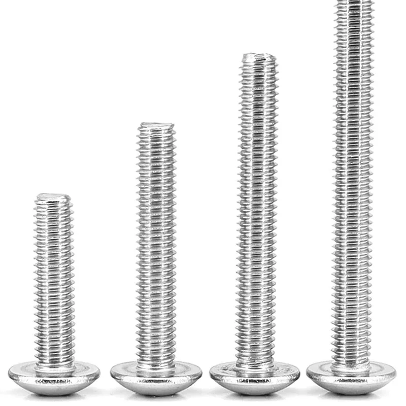 Length 3mm-60mm M3 M4 M5 M6 M8 316 Stainless Steel Cross Recessed Phillips Truss Head Large Flat Round Head Screw Bolt