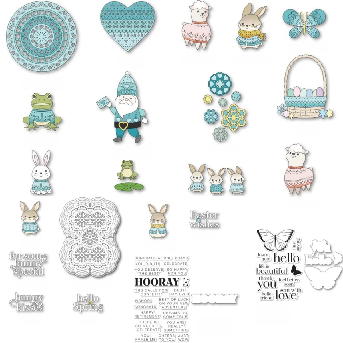 

New Easter Rabbit Egg Flowers Butterfly Cutting Dies for DIY Decorating Scrapbook Paper Card Album Embossing Craft