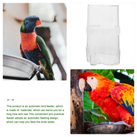 2pcs Parrot Feeder Bird Cage Food Container Clear Hanging Buckle Design Practical Feeding Cup For Parrots Cockatiels Pigeons Pet