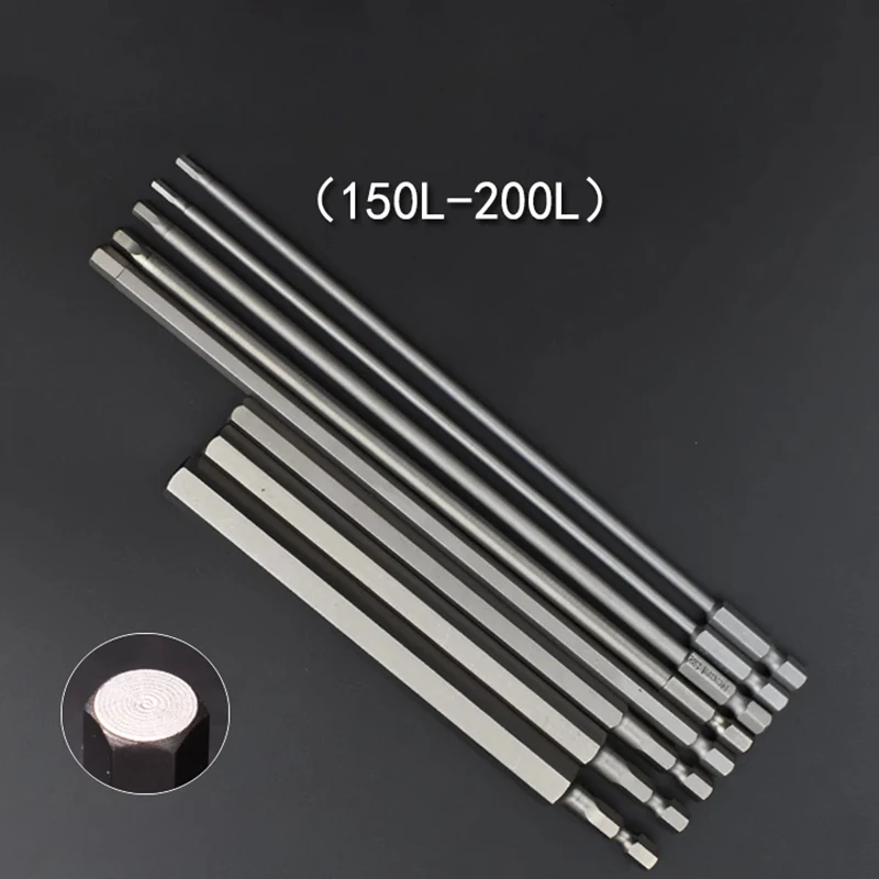 10pcs 150mm/200mm Hex Head Allen Wrench Drill Bit Set Long Allen Screwdriver Bits Magnetic Tips Hex Key Screwdriver Socket Bits