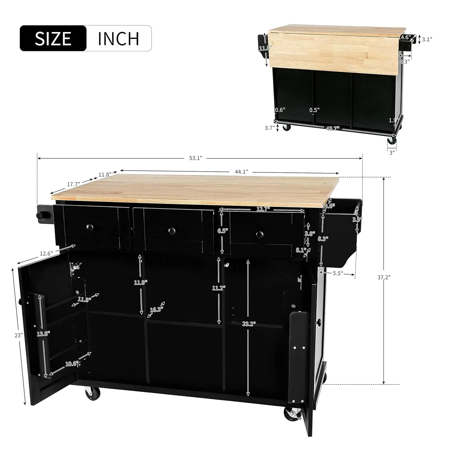 Thumbnail 2 - #8 Latest Rolling Kitchen Islands Offers
