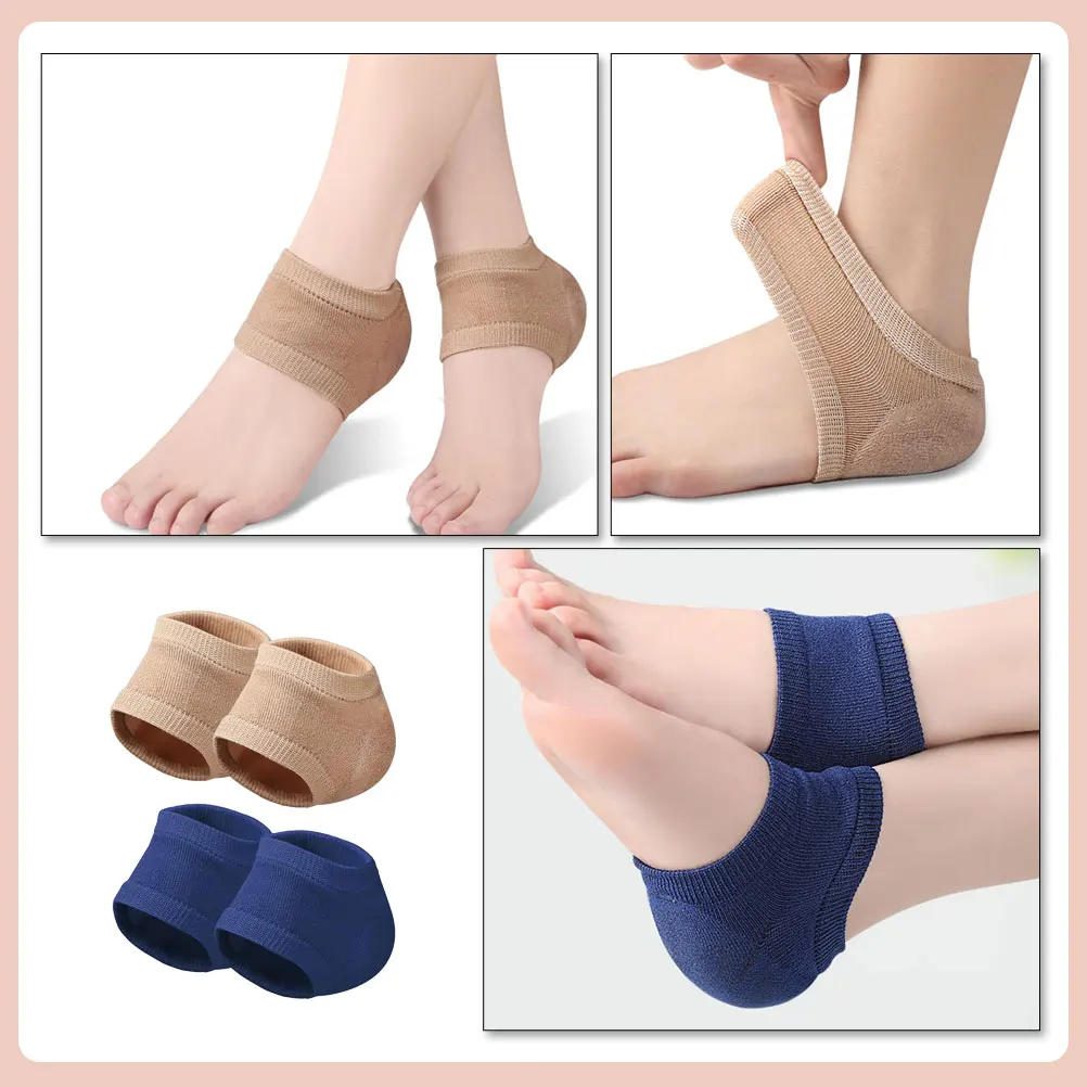 

2 Pairs Anti- Socks Heel Grips Ladies Shoes Women Padded Protectors Toeless Gel Moisturizing Comfortable Covers Reusable