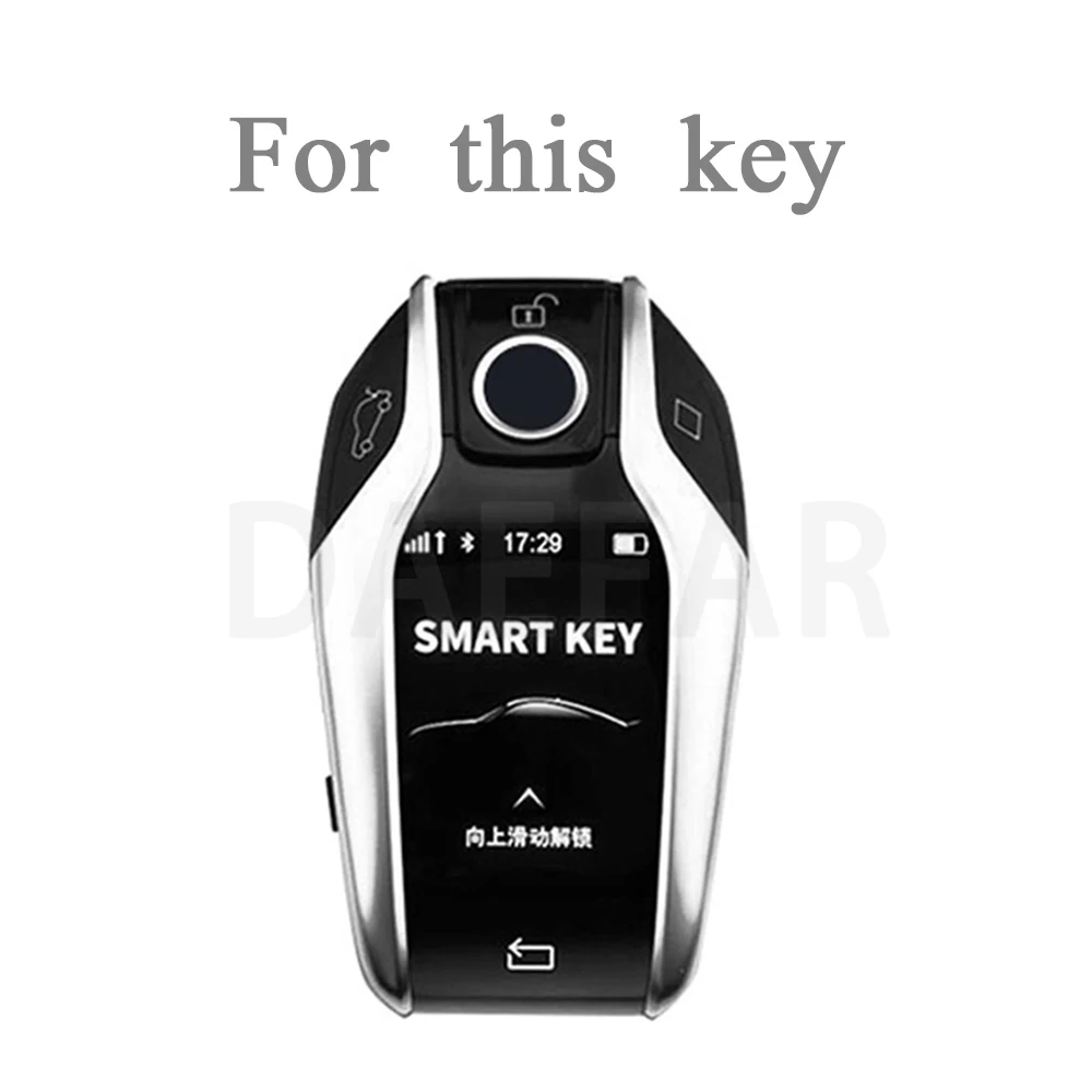 For BMW G30 G12 G11 G32 G31 5 7 Series I8 I12 I15 G01 X3 X4 G02 G05 X5 G07 X7 LED Display Leather Car Key Case BAG