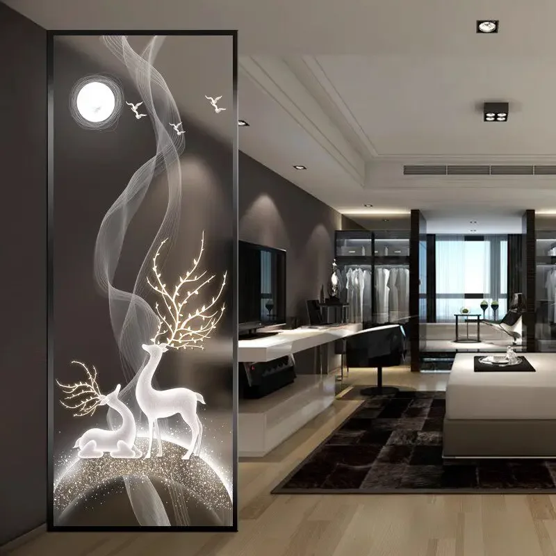 Light luxury tempered frosted art glass living room bedroom screen partition entrance entrance