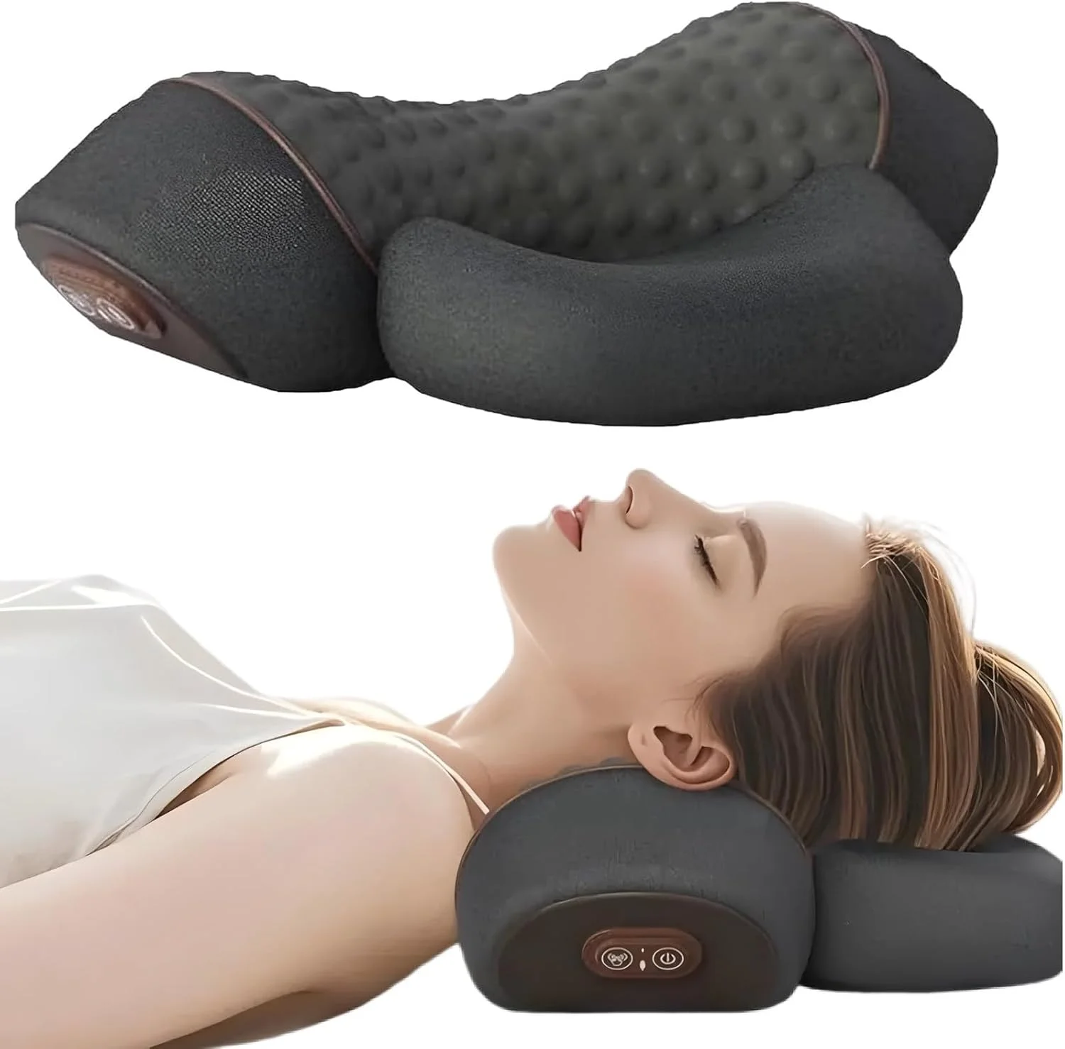 

3 In1 Neck Massager Pillow Cervical Orthopedic Pillow Lifting Traction Relax Hot Compress Vibration Massage Neck Pain Relief