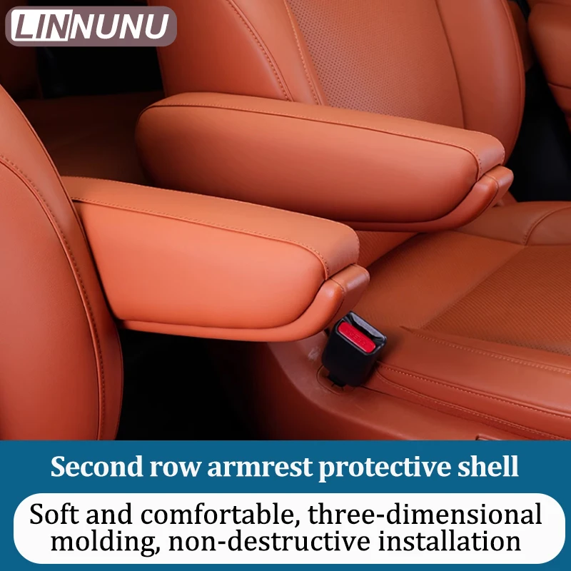 Linnunu Fit for Lixiang L8 L9 Car Interior Decoration Supplies Second Row Seat Armrest Protective Cover Aisle Leather All-Inclusive Protective Armrest Cover Second Row Armrest Protective Shell Car Supplies Accessories