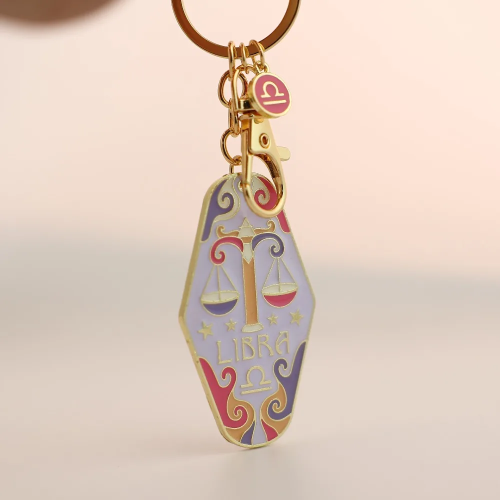 

Capricorn 12 Constellation Keychain Lion Taurus Constellation Metal Pendant Letters Bag Hanging Charms Car Keyring Kids Girls