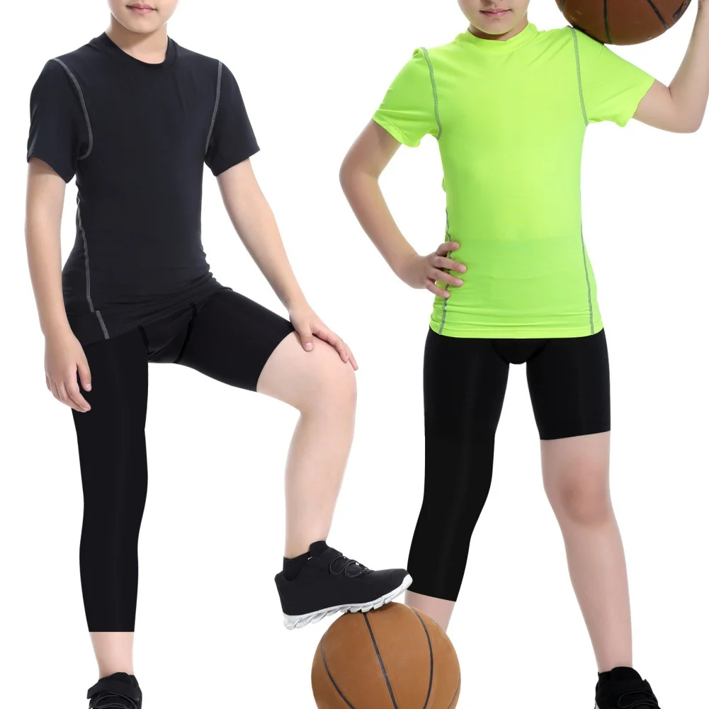 Boys' Shorts Athletic Pants Base Layer Running Basketball Shorts Children's Basketball Pants Compression Leggings