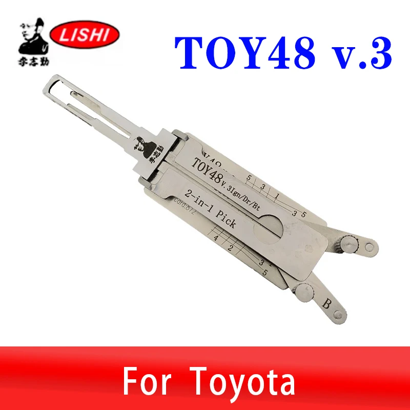 Für Toyota Lishi 2in1 TOY48 V.3 Original Decoder Lockpick-Werkzeug Schlosserwerkzeug Autotür-Öffnungswerkzeug