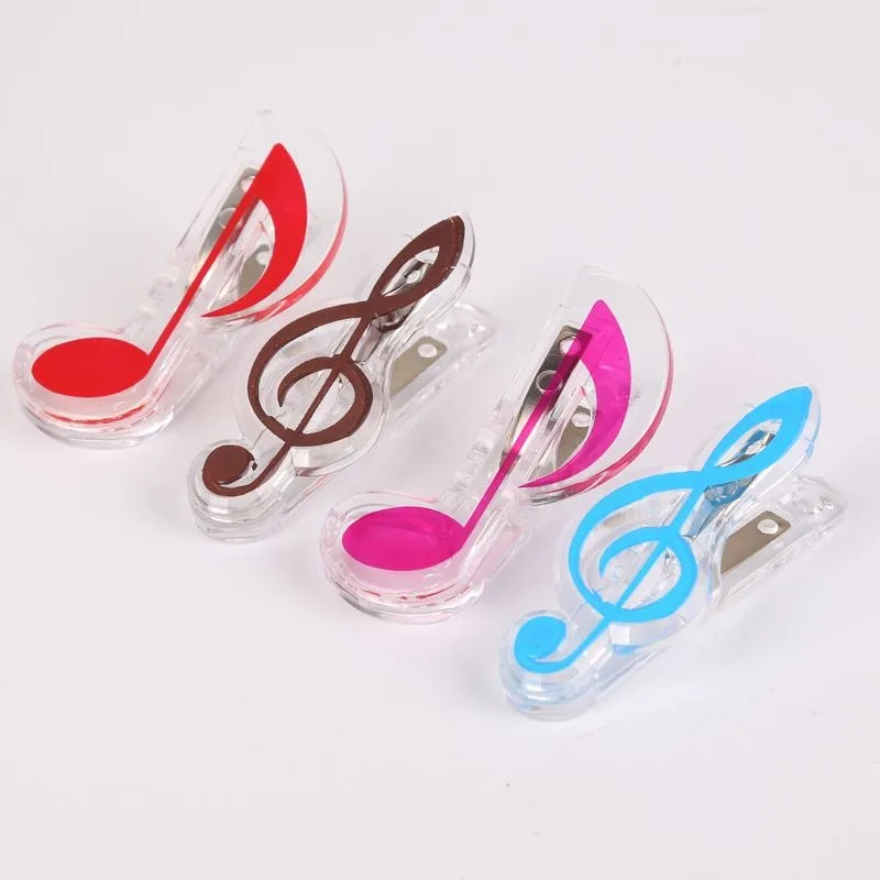 1-10 Buah Klip Kertas Huruf Catatan Musik Plastik Lembar Buku Musik Piano Folder Penyangga Pegas untuk Alat Tulis Biola Gitar Piano