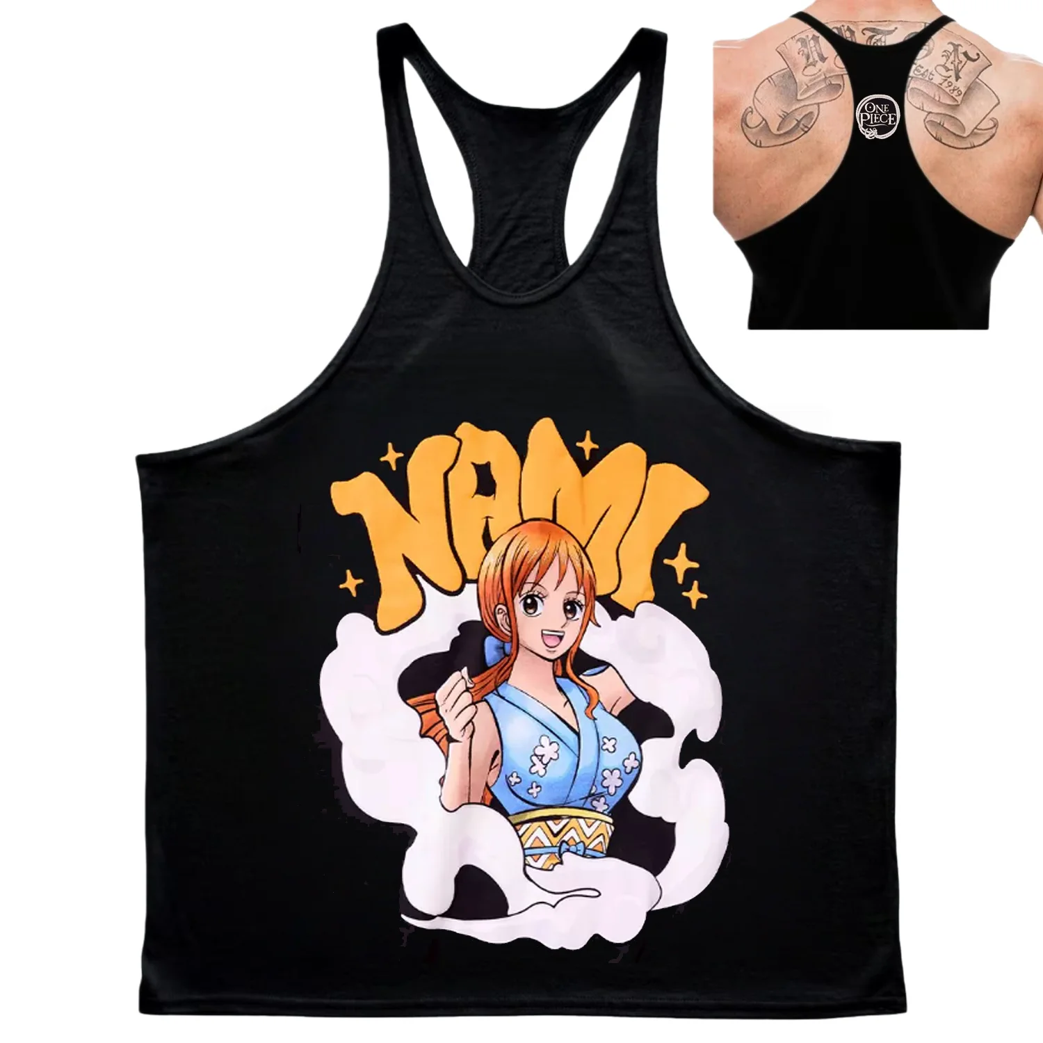 

Japanese Anime One Piece Printed Cotton Tank Top Casual Training Men and Women Fashion Oversized Summer Vest Unisex Sportswear