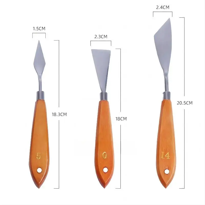 3Pcs/Set Oil Painting Palette Knife Art Scraper Scraper Gouache Pigment Shovel for Artists Painting Tools