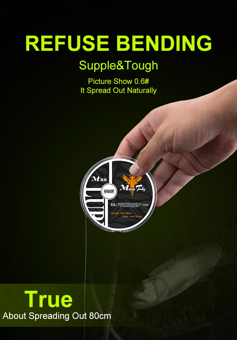 Kingdom Micro Fly 100M 150M Braid PE Angelschnur 4 Stränge 0,2 # /0.4 # /0.6 # 9-12LB Super steife und starke PE-Leitung mit Fernwurfabstand – Detail 9