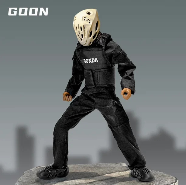 Original GOON Donda 1/6 Trendy Doll Collection Rapper Kanye Concert Bodyguard  Full Set Action Figure Toy Cloude Fire Gift 32cm