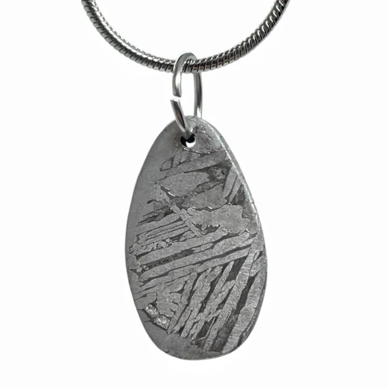 Natural Muonionalusta Meteorite Pendant Real Meteorite Slice Specimen Pendant Hand Polished For Collection Daily Wearing LK571