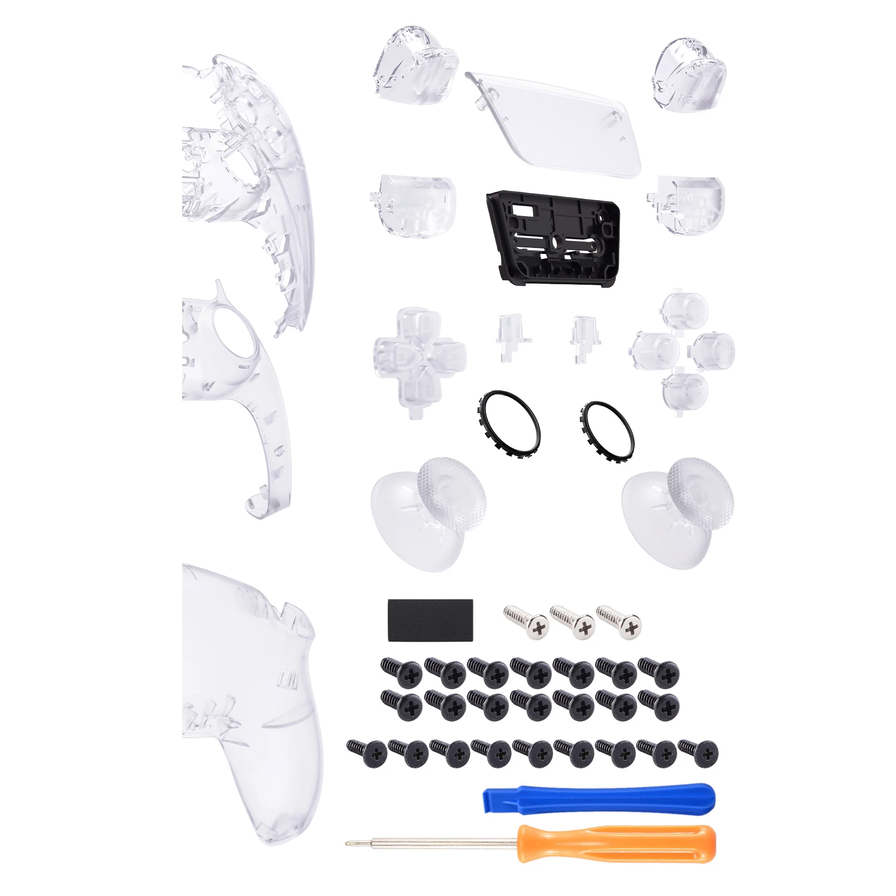 Kompletny zestaw zamiennych obudów z przyciskami do kontrolera PS5, kompatybilny z modelami BDM-010/020 lub BDM-030/040/050/060. — zdjęcie produktu 3