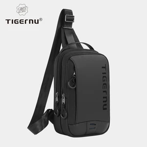 Tigernu Chest Bags For Men Cool Style Men Shoulder Bag 9.7inch IPad Bag Casual Male Crossbody Bag Lightweigt Mini Bags Messenger