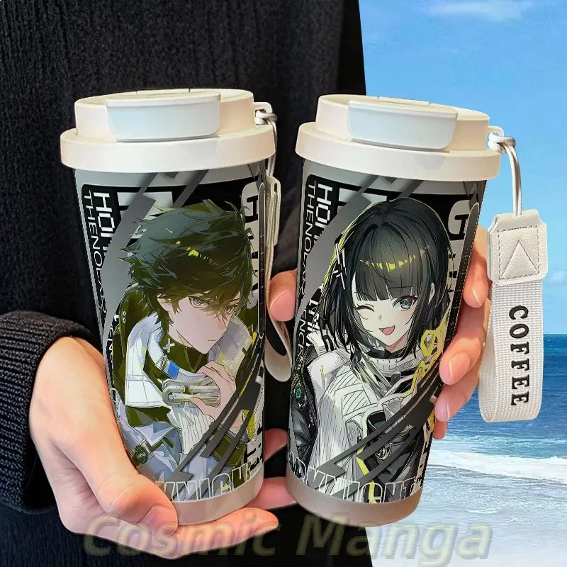 2026 Game Arknights: Endfield Endmin Anime Thermos Cup Stainless Steel Straw Double Drink Large Capacity Coffee Cup Xmas Gift