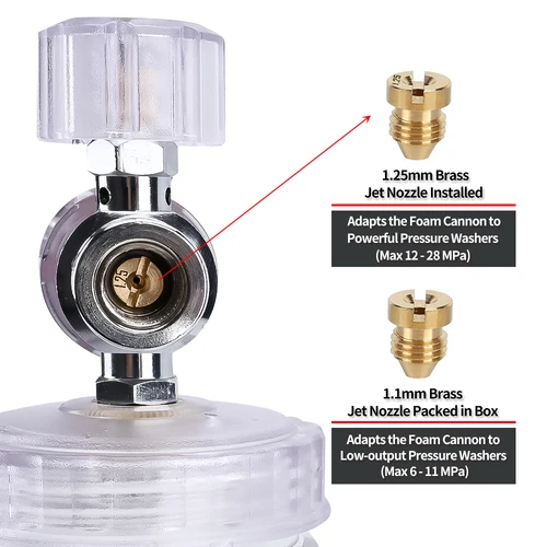 Imagen 2 del producto Generador de espuma, cañón de espuma, boquilla de espuma para lavado de espuma de coche para Karcher K2 K3 K4 K5 K6 K7, pistola Tornado, lavadora de alta presión para coche