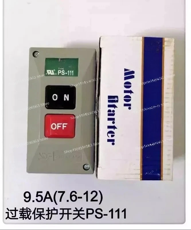 Adjustable Motor Overload Protection Switch PS-111 7.6-12A (Default 9.5A) Industrial Thermal Relay Replacement Parts