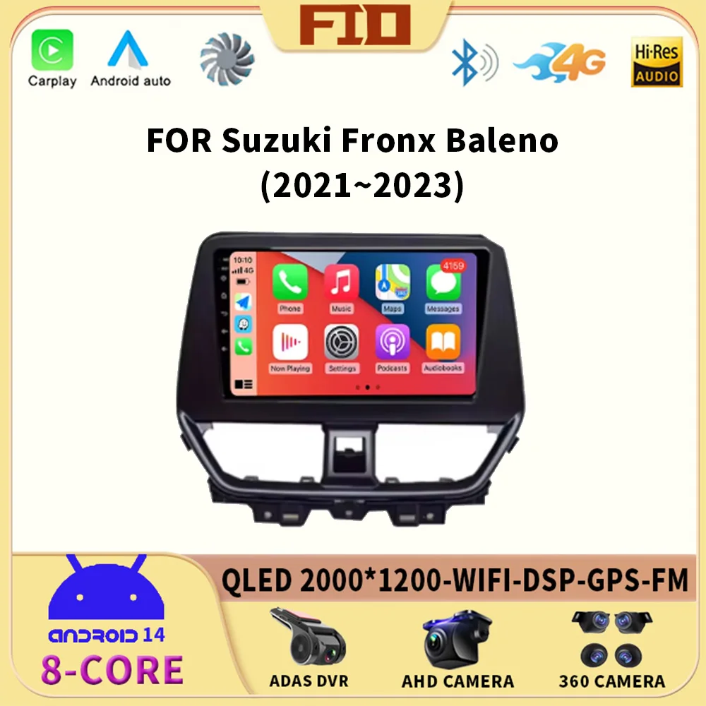 

Android 14 GPS Navigation For Suzuki Fronx Baleno 2021- 2023 Autoradio Multimedia Stereo Car Screen WIFI BT 2 Din QLED IPS DSP