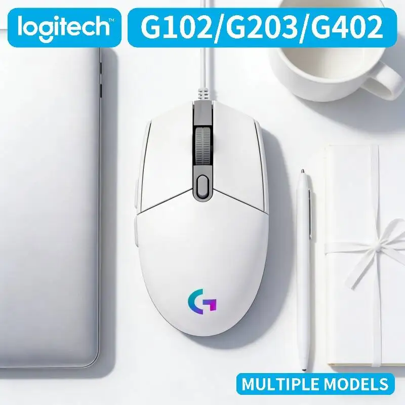 

Logitech G102 G203 G402 Wired Gaming Mouse Adjustable RGB Brightness High Precision Cursor for RPG Strategy Shooting Games