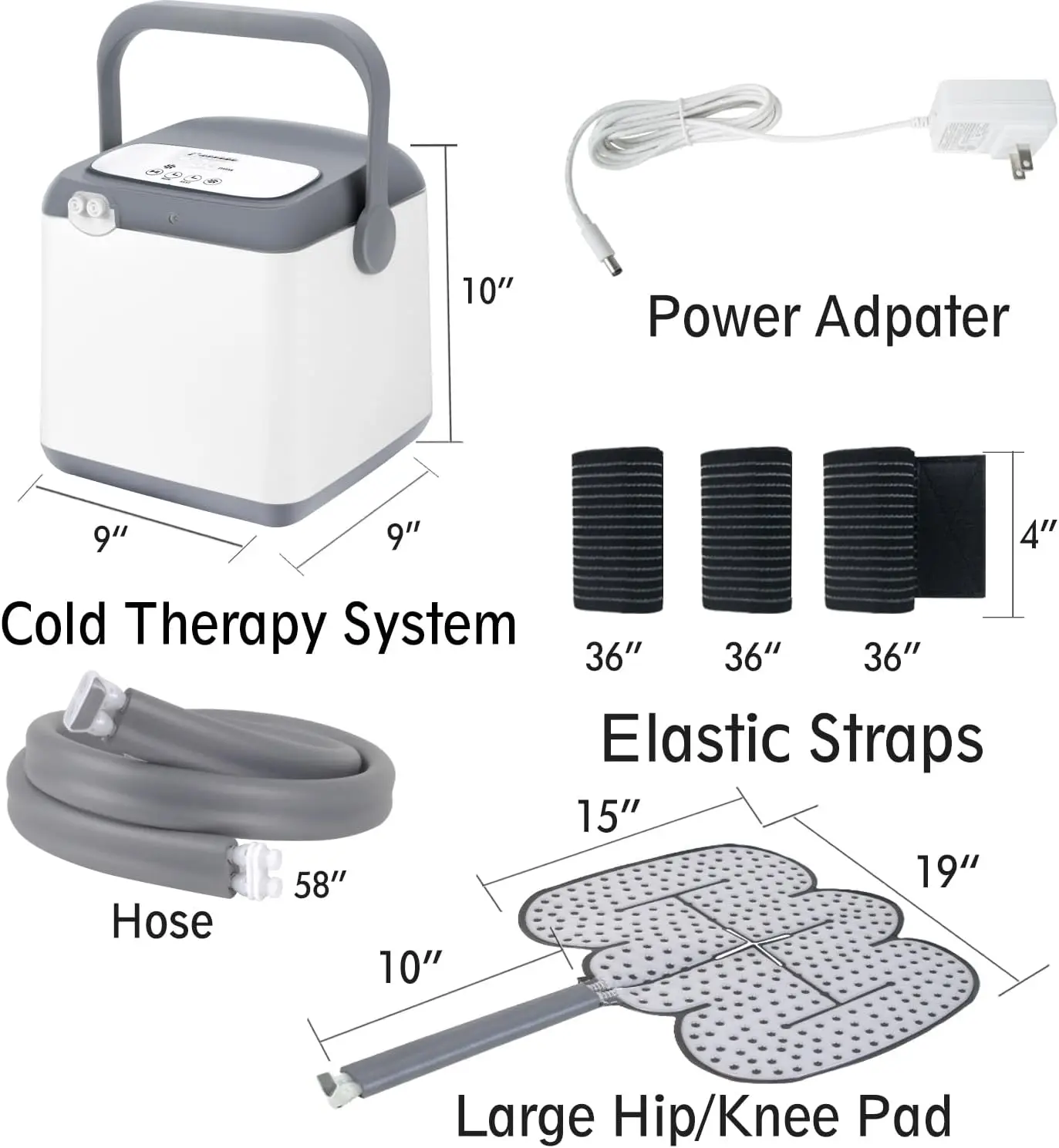 Programmable Ice Therapy Machine with Extra Large Pad for Knee or Hip, Post-Surgery Continuous Cryotherapy Cold Pack