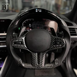 LED Steering Wheel Fit For BMW M1 M2 M3 M4 M5 G Series F40 F44 G20 G21 G28 G22 G29 G80 Carbon Fiber Customized Sport Wheel