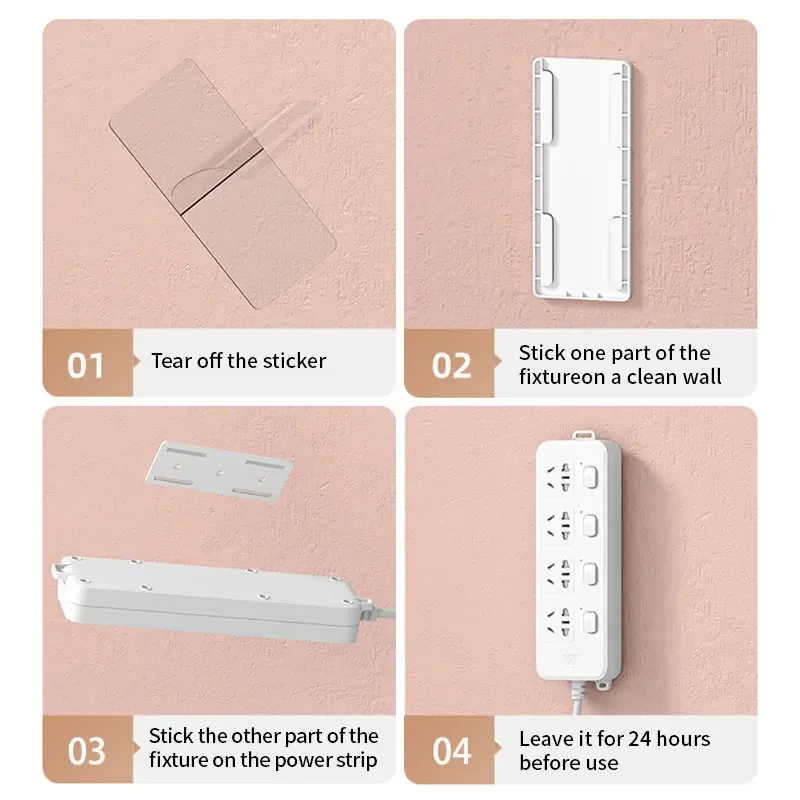 1/3/5/10 Pcs Self-Adhesive Desktop Socket Fixer Cable Organizer Wall Hanging Plug-in Removable Fixer Home Office Accessories image 6