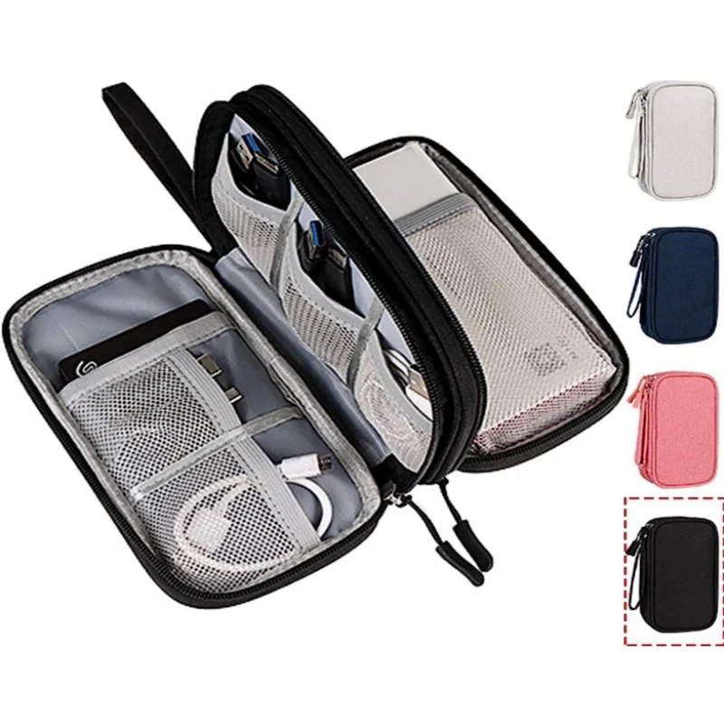 Datenkabel-Aufbewahrungstasche, wasserdicht, tragbar, mehrschichtig, Aufbewahrungstasche, Reise-Organizer, Tasche für Kabel, Kabel, USB-Ladegerät