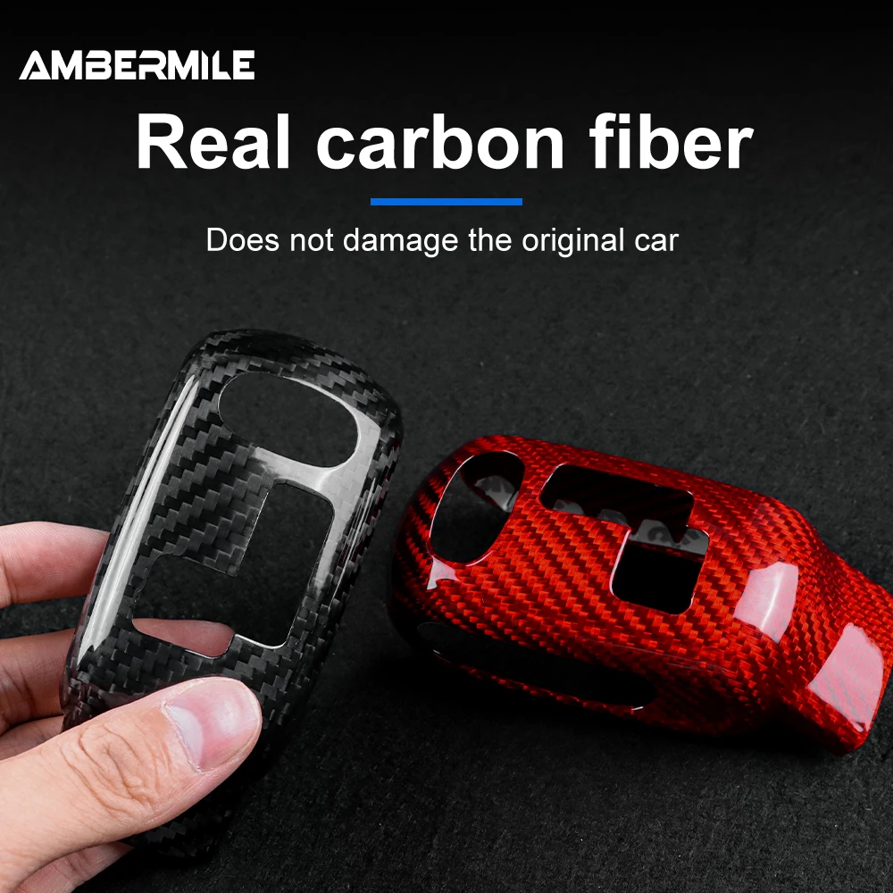 Car Gear Shift Knob Cover for Mini Cooper F54 F55 F56 F57 F60 2020-2023 Countryman Real Carbon Fiber Cover Sticker Interior Trim