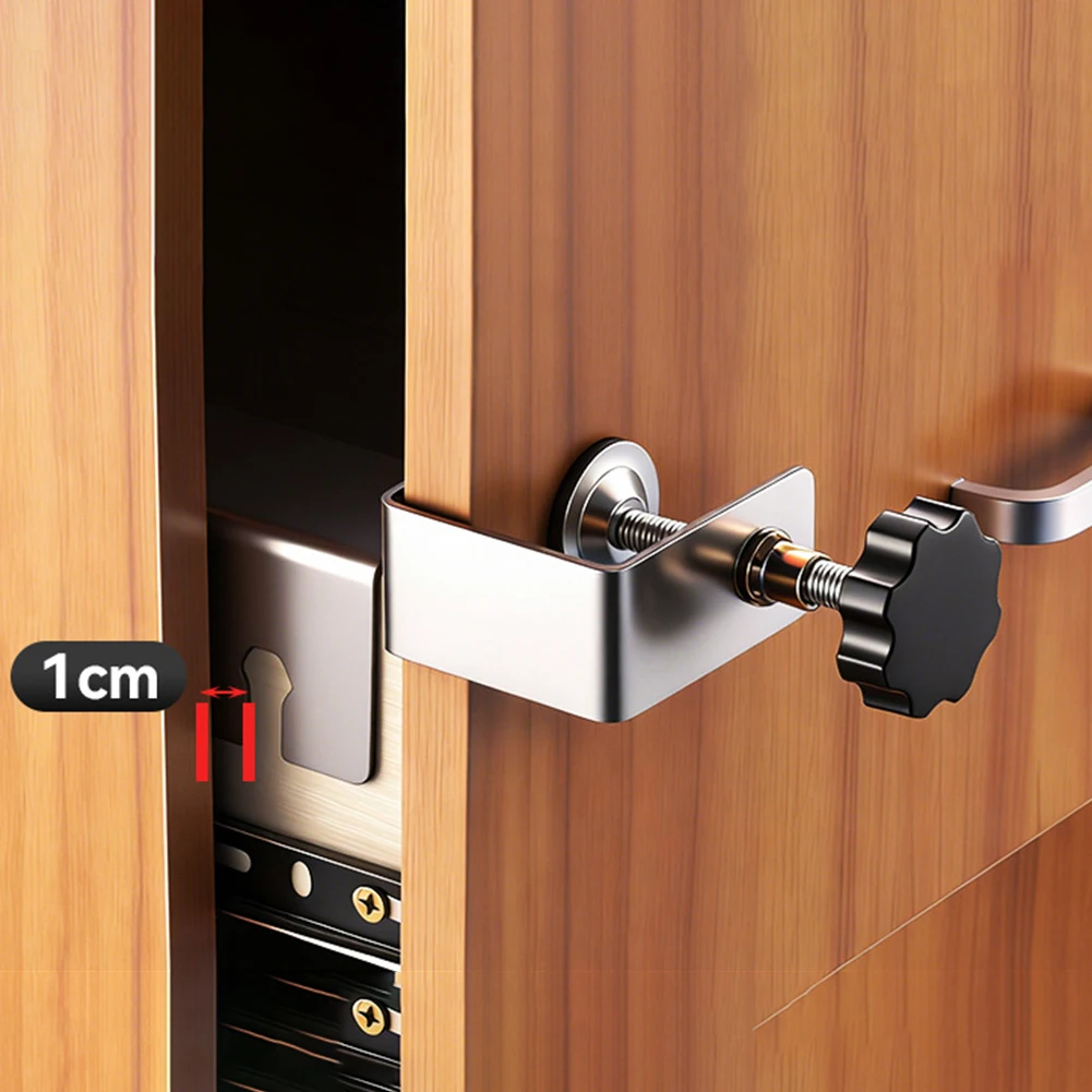 Cabinet Drawer Front Installation Tool for Woodworkers to Lock Panels in Place Before Final Fastening and Adjustment