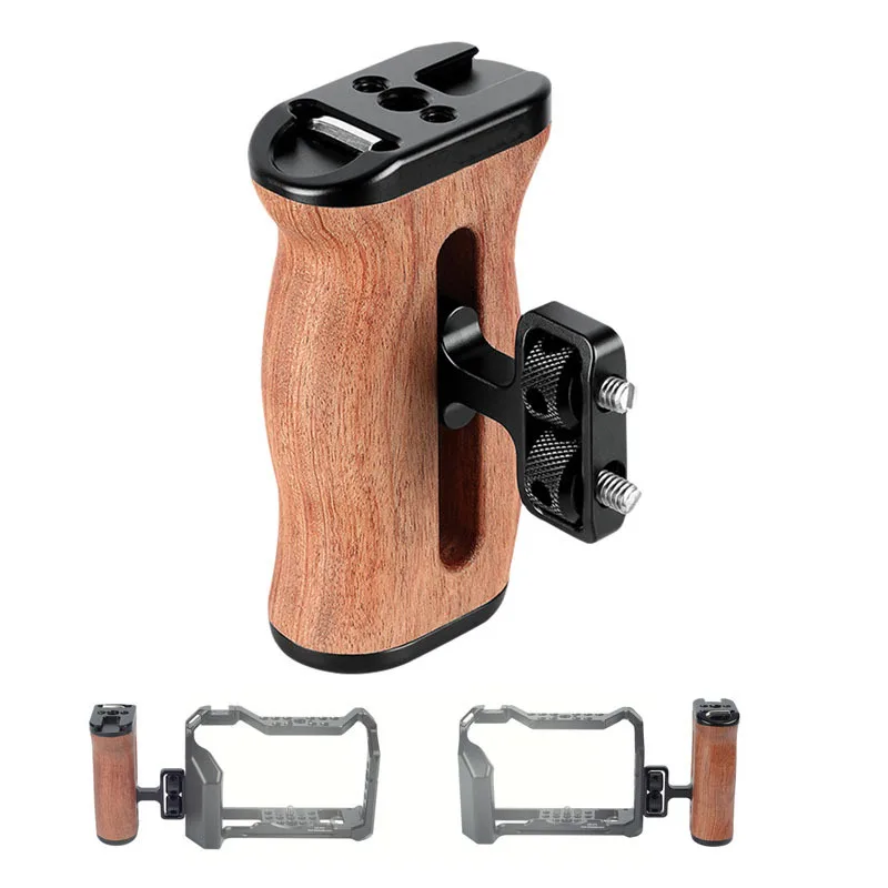 Lightweight Metal Rabbit Cage Protective Frame For Sony A6000/A6300/A6400/A6500 Wood Handle Camera Cage Stabilizer  ﻿