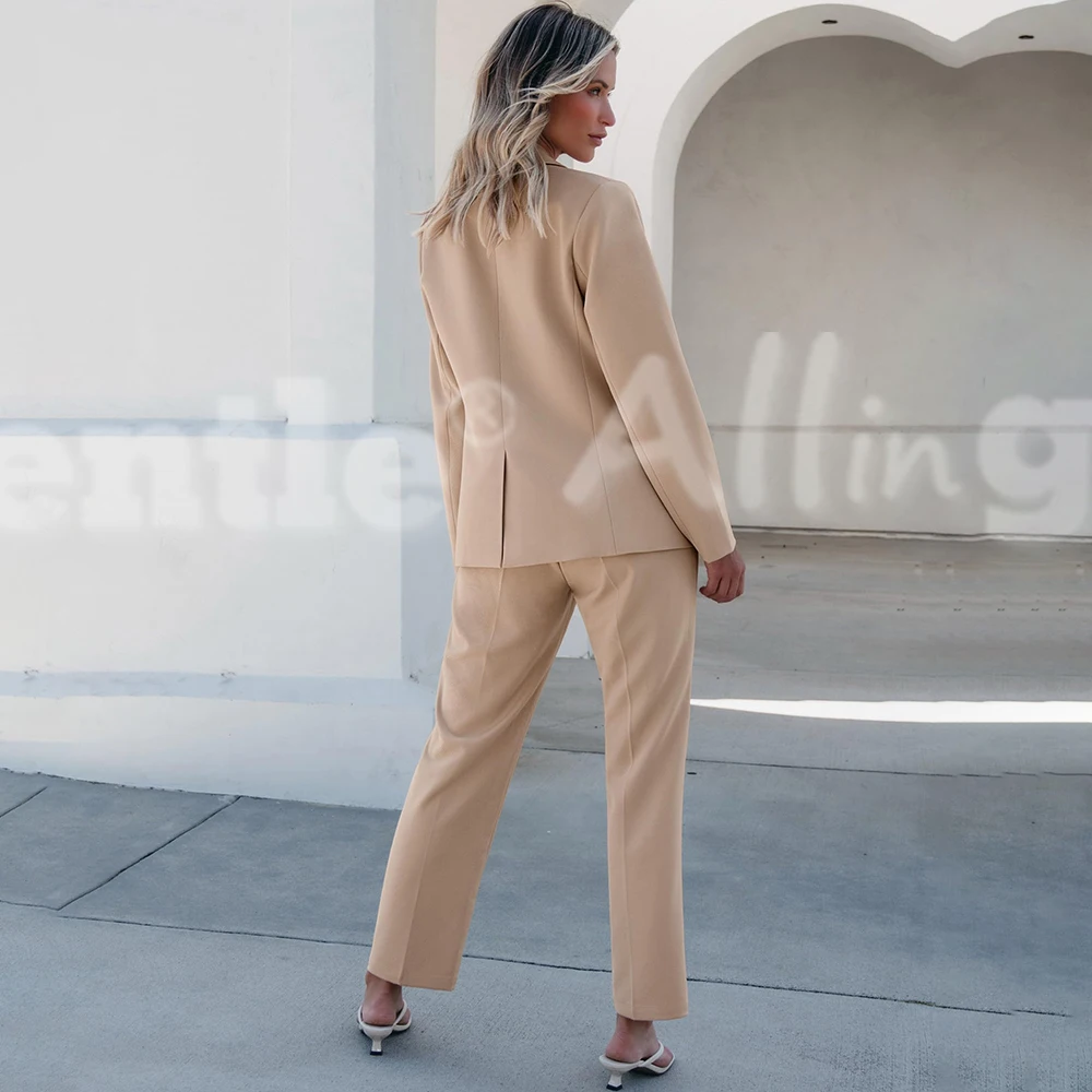 Women's Two Piece Sets Pants Suits Dressy Business Casual Outfits Professional Blazer PantSuit