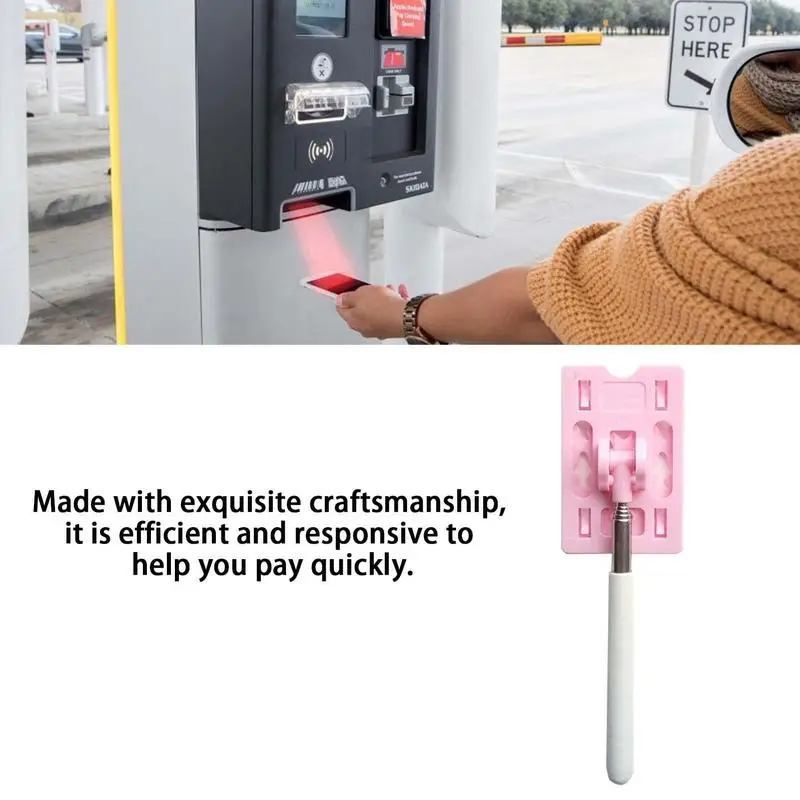 Car Parking Toll Payment Rod Car Toll Card Stick Adjustable Touch N Go Stick Telescopic Rod Contactless Car Parking Toll Pay Rod