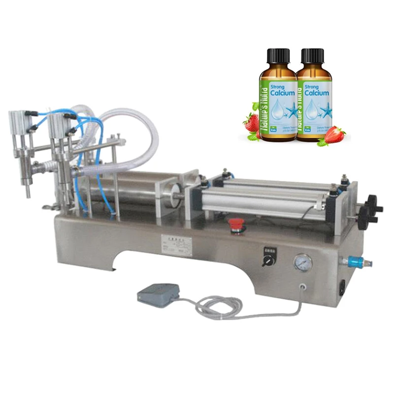 

Pneumatic Liquid Filling Machine with Double Nozzles Commercial Automatic Bottle Filler for Oil Cosmetic Drinks 100-1000ML