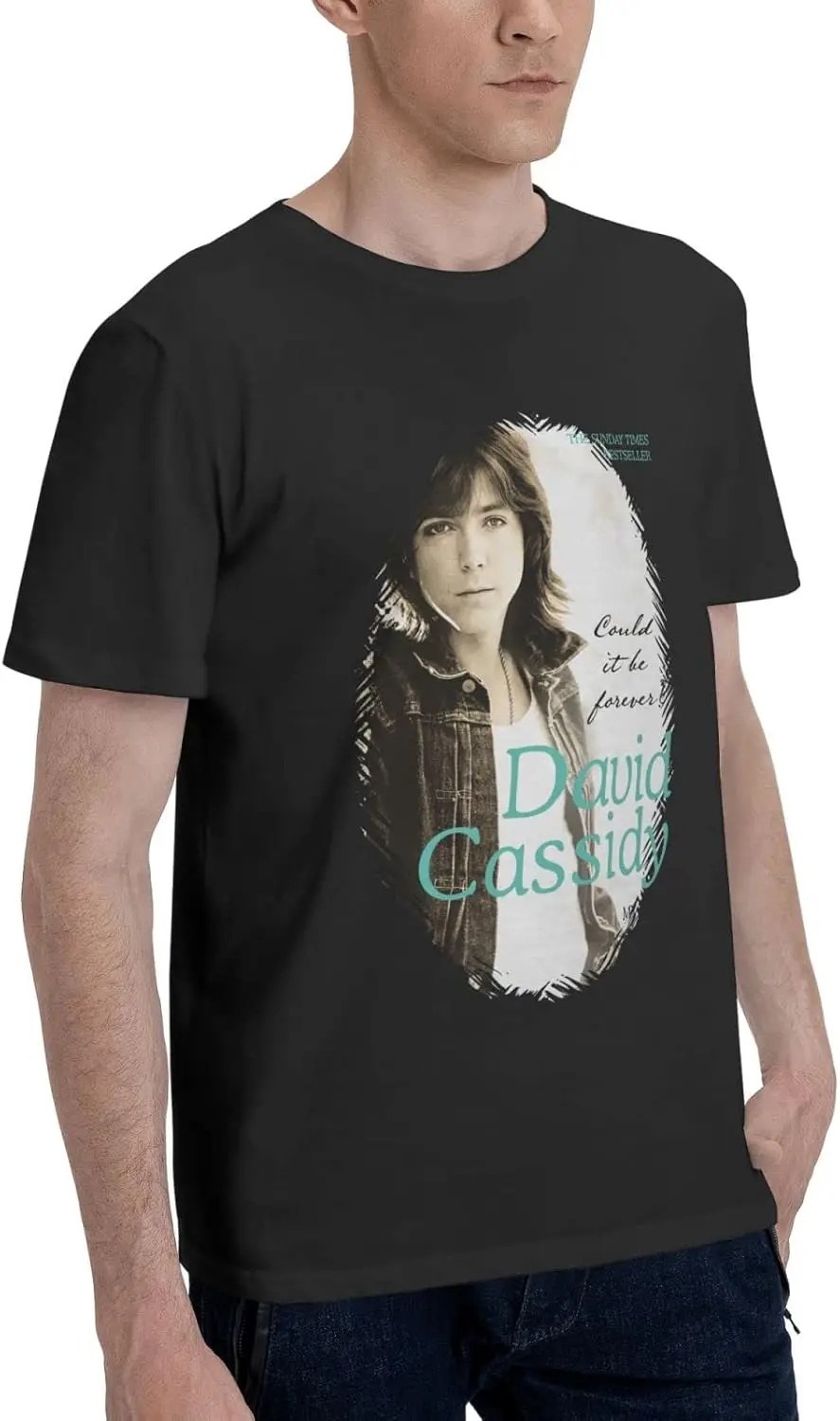 David Cassidy T Shirt Boys Fashion Crew Neck Tops Summer Exercise Short Sleeve Shirts Black