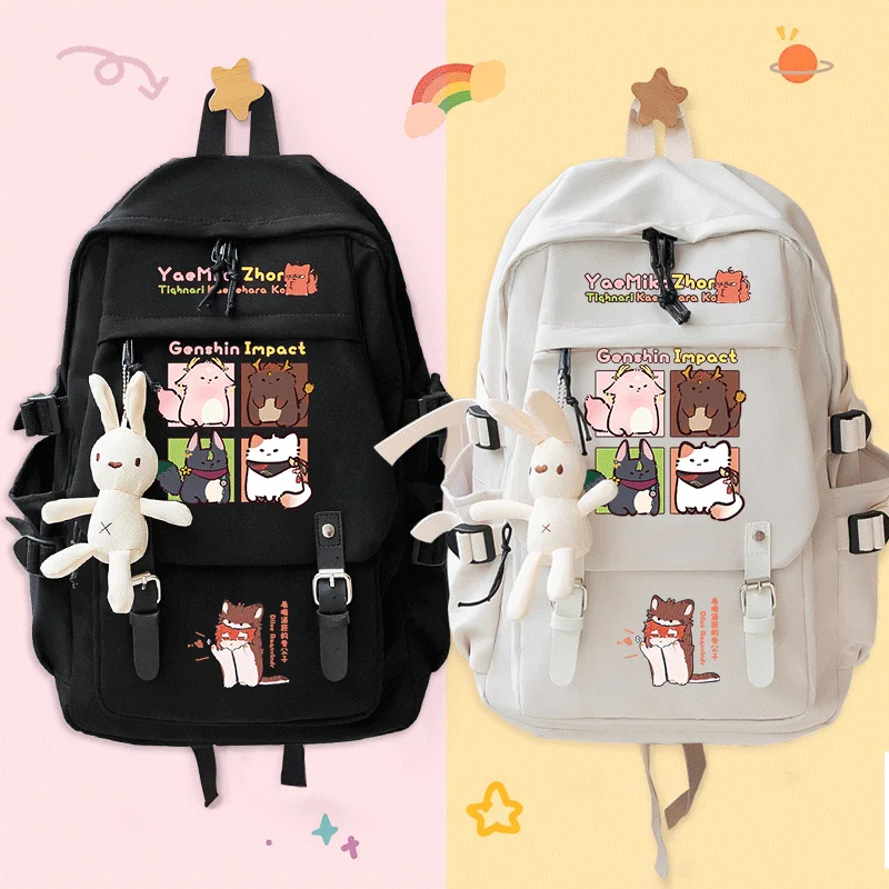 Game Genshin Impact Yae Miko Backpack Mochila Student School Book Bags Laptop Travel Outdoor Bags Boys Girls  Teens Gifts