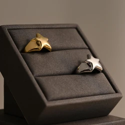 European Punk Minimalista Star Pentagram Anel de Abertura para Homens e Mulheres, Casal Cool Rock Lucky Ring, Fashion Finger Jewelry, Festa, 2023