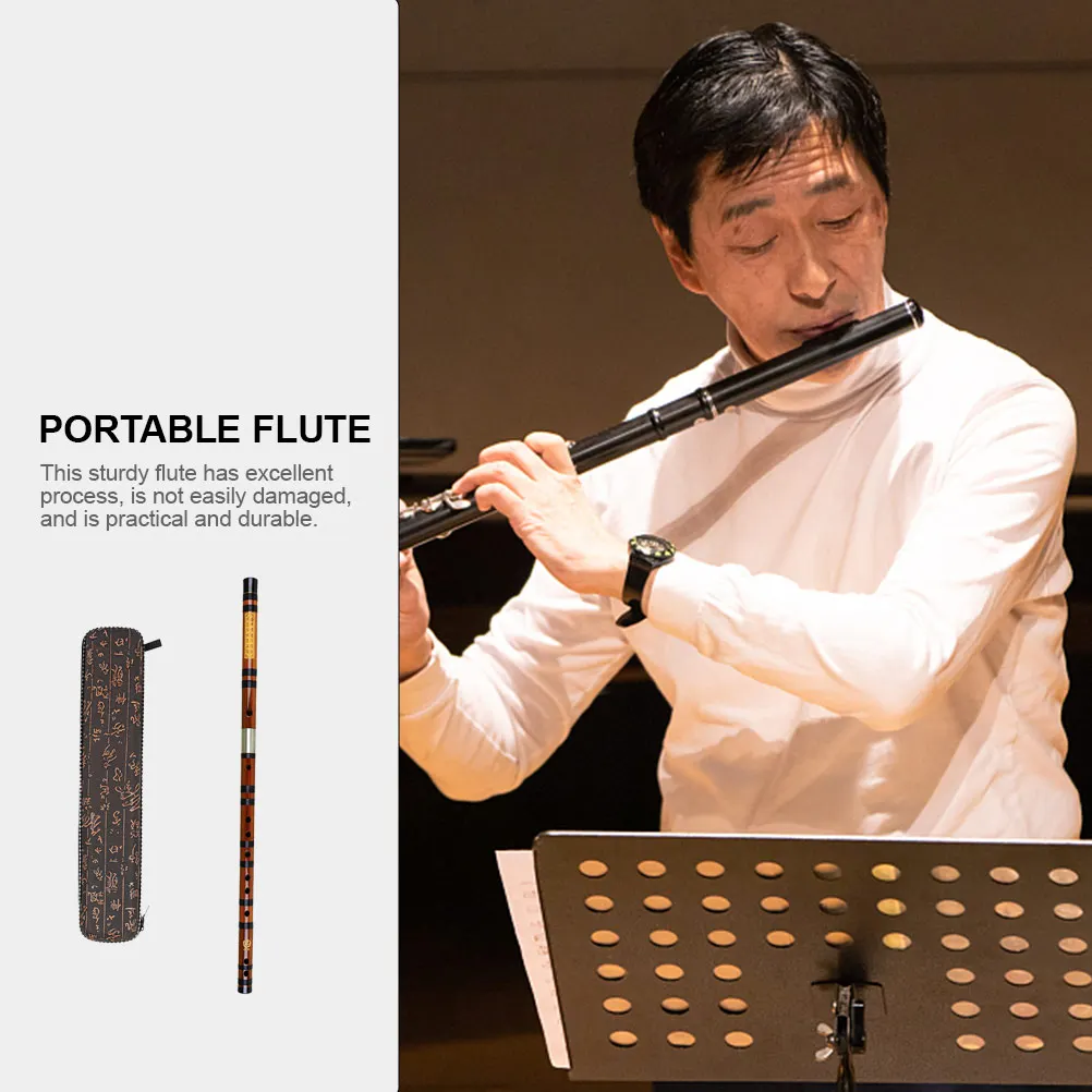 

Bamboo Flute Beginner Suit Instrument Music Traditional Chinese Dizi Musical Brown Flutes Student