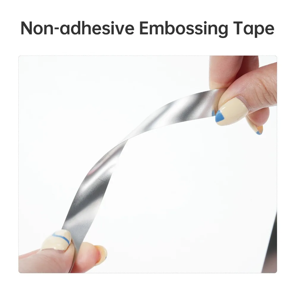 Aluminum Embossing Label Tape Practical 12mm Width Metal Label Maker Embossing Non Adhesive Manual Embossing Tape Label Making