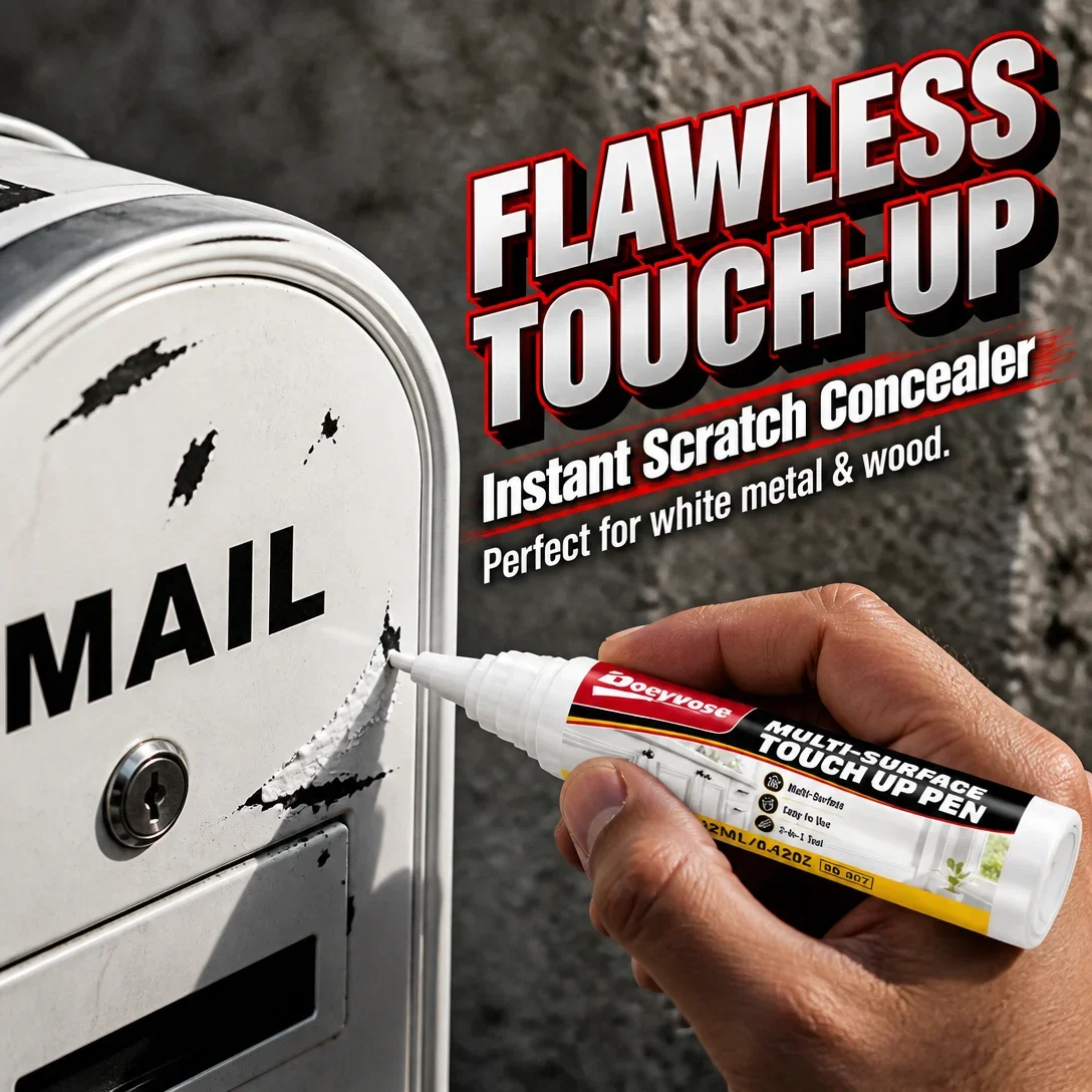 11.9cm Height 1.8cm Diameter White Touch Up Pen Auto Dashboard Button Leather Seat Scratch Repair Tool