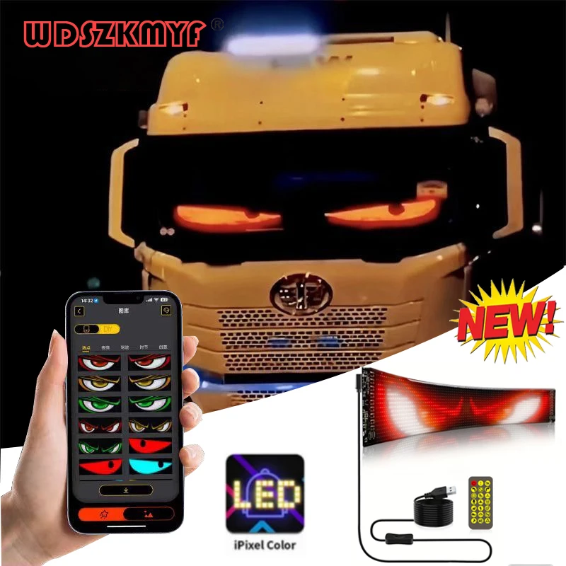 Dämon Augen Auto LED Logo APP LED Matrix Pixel Panel Nachtlicht DIY Programmierbare Flexible LED Display für Auto Lkw Zubehör